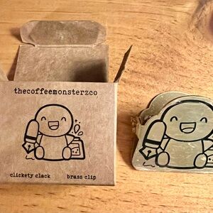 TCMC TheCoffeeMonsterzCo pen and ink brass clip
